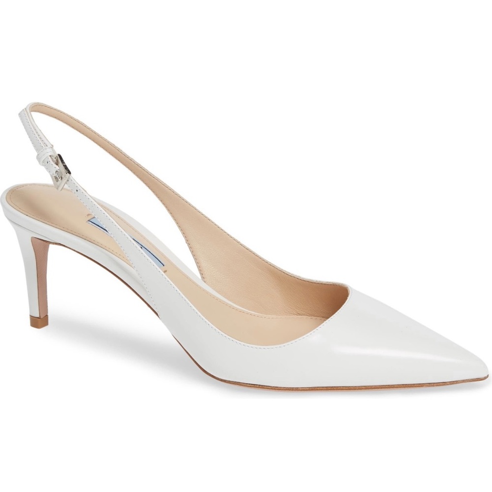 Prada White Slingback Heels
